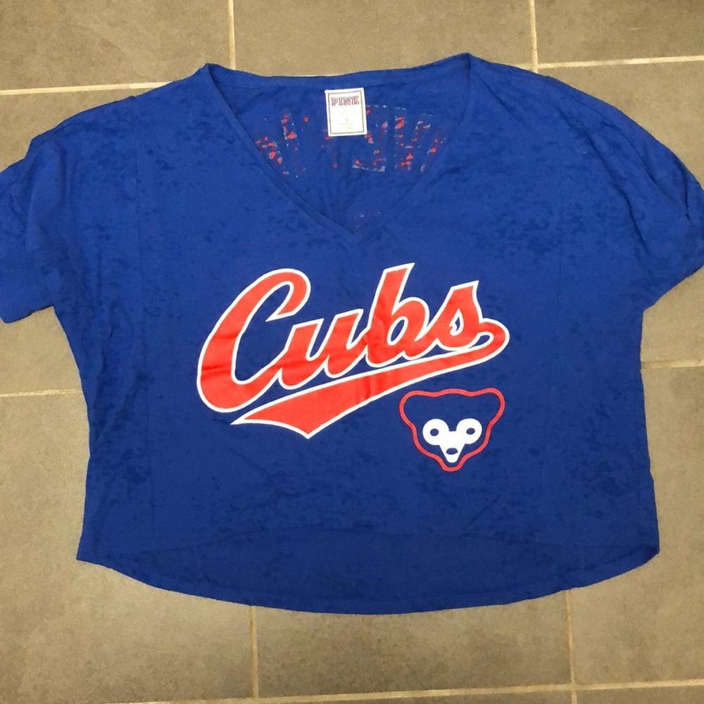 Pink Chicago Cubs Crop Top